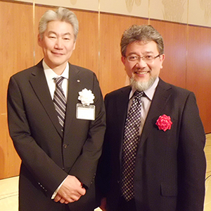 旧知の永井浩二野村證券社長と三宅善信代表 旧知の永井浩二野村證券社長と三宅善信代表