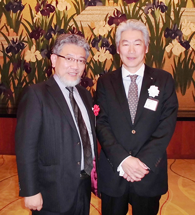 旧知の永井浩二野村HD社長と三宅善信代表 旧知の永井浩二野村HD社長と三宅善信代表