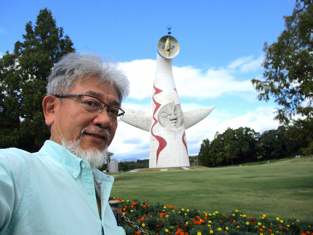 大阪関西万博閉幕の日にオリジナルのEXPO70大阪万博会場を訪れる三宅善信師